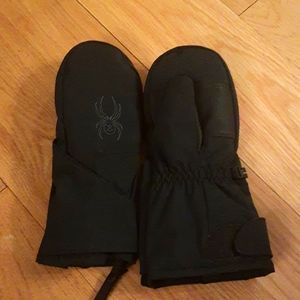 Spider Youth Snow Winter Mittens, Extra Large (XL), Black.